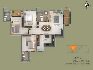 Type A 3BHK Trinity Accord