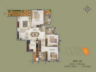 Type D3 3BHK Trinity Accord