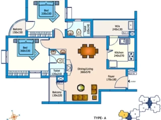 Type A 2 BHK Trinity High Grove 765x495