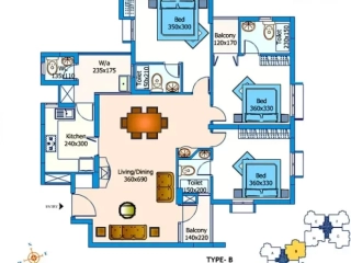 Type B 3 BHK Trinity High Grove 765x495