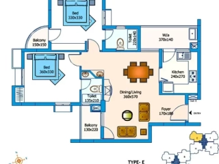 Type E 2 BHK Trinity High Grove 765x495