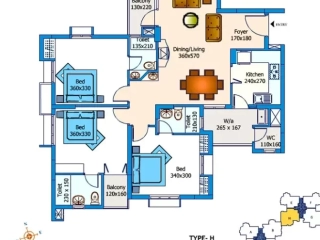 Type H 2 BHK Trinity High Grove 765x495